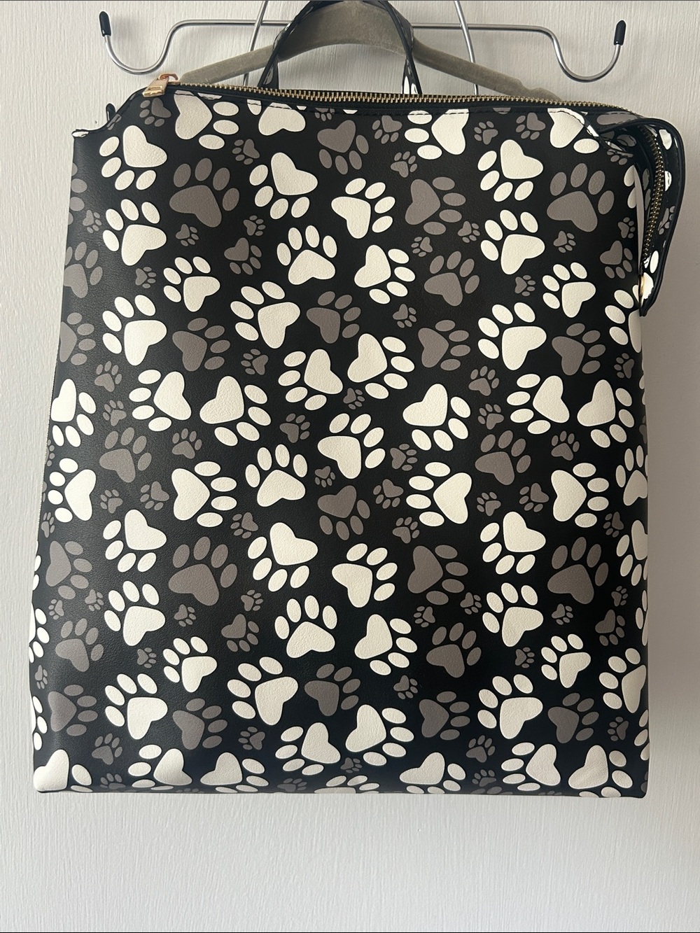 Black Paw Print Backpack Tote - The Animal Rescue Site NWT